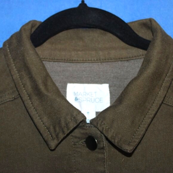 Market & Spruce Trucker Jacket Olive Green 3X - Picture 4 of 8